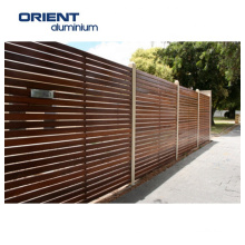 factory wholesale decorative wood grain boundary wall aluminium fence for villas